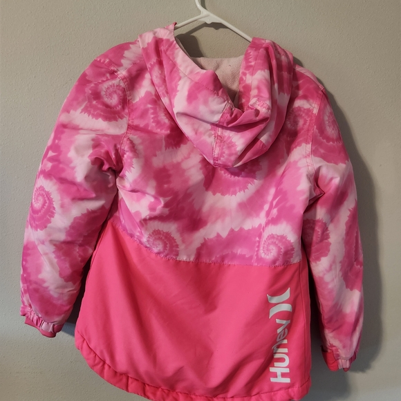 Hurley Pink Tie-Dye Kids Puffer Jacket - Picture 3 of 3